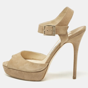 Jimmy Choo Beige Suede Linda Sandals Size 39