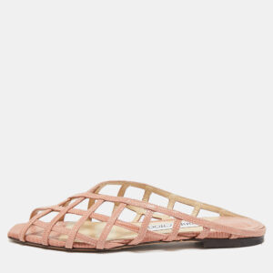 jimmy choo pink leather sai flat sandals size 36