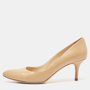 Jimmy Choo Beige Leather Gilbert Pumps Size 38.5