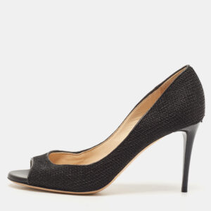 Jimmy Choo Black Mesh Peep Toe Pumps Size 36.5