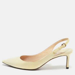 Jimmy Choo Cream Leather Erin Slingback Pumps Size 36.5