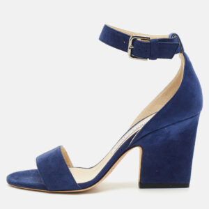 Jimmy Choo Blue Suede Ankle Strap Sandals Size 36