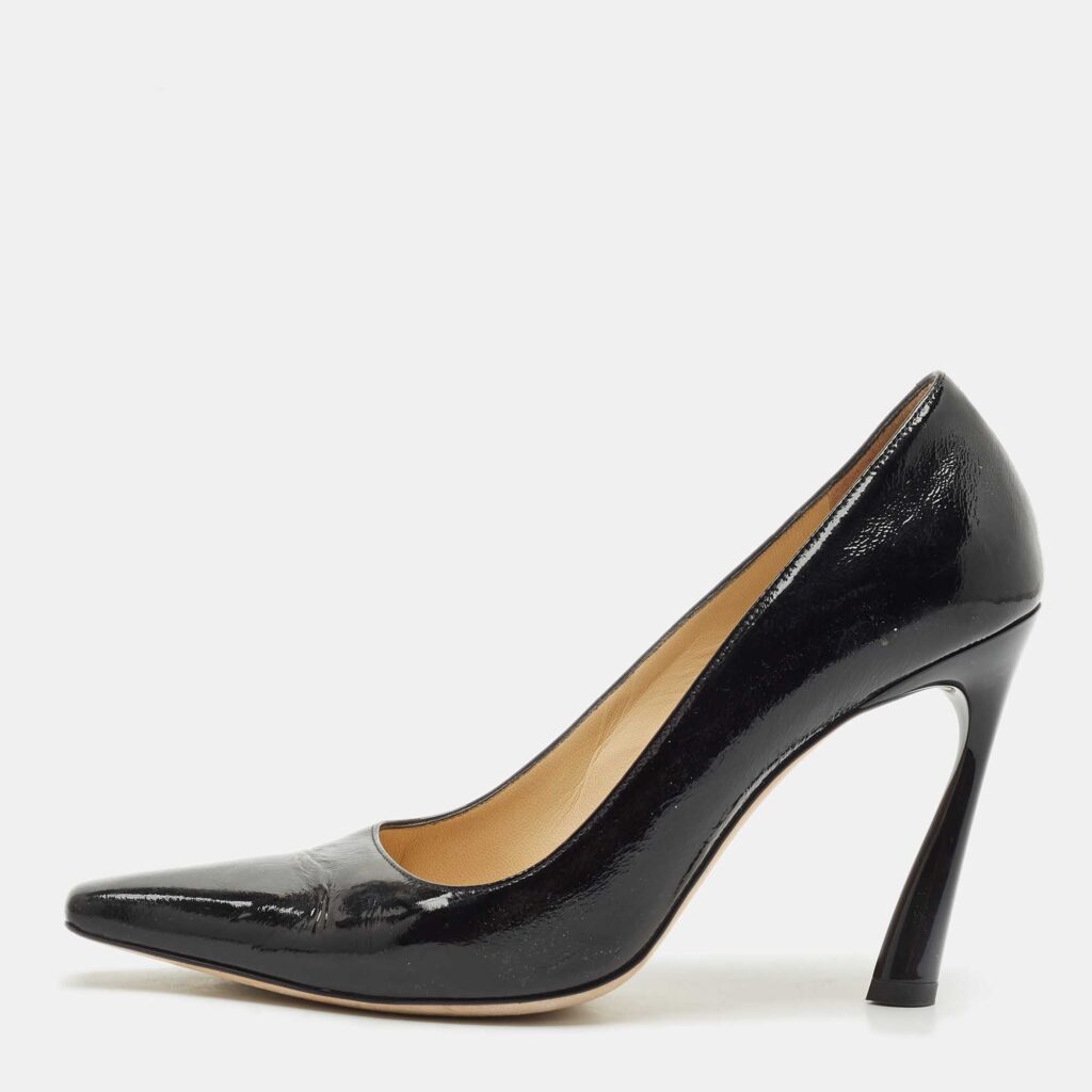 luxury-women-jimmy-choo-used-shoes-p1149226-003.jpg Jimmy Choo Black Patent Leather Square Toe Pumps Size 39