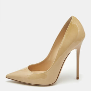 Jimmy Choo Beige Patent Leather Anouk Pumps Size 36.5
