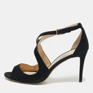 Jimmy Choo Black Suede Emily Sandals Size 40.5