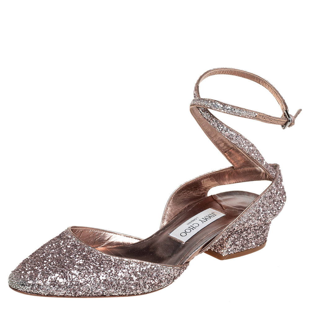 luxury-women-jimmy-choo-used-shoes-p425944-003 Jimmy Choo Glitter Micky Ankle Strap Sandals Size 39