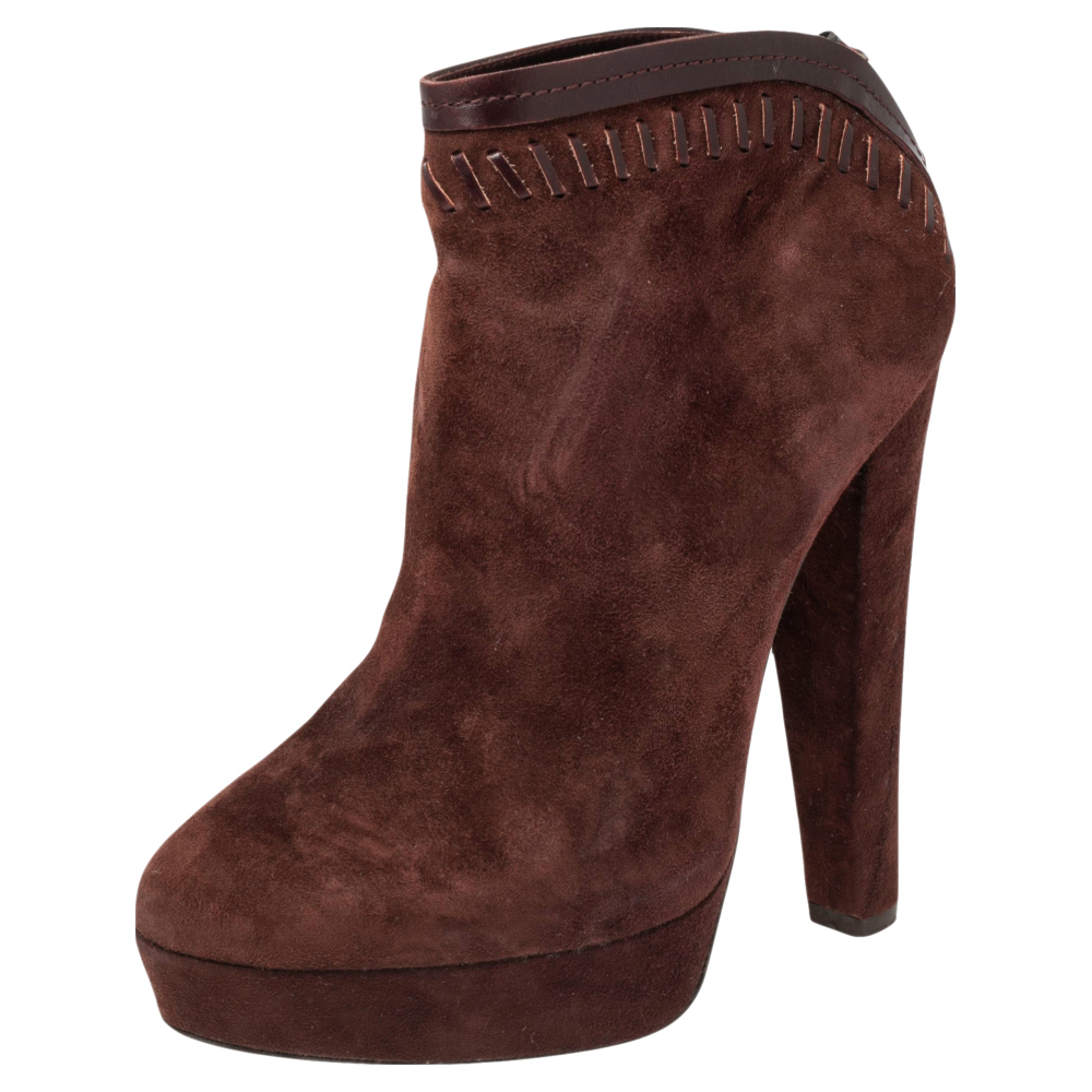 luxury-women-jimmy-choo-used-shoes-p493985-005 Jimmy Choo Burgundy Suede Back Zipper Ankle Boots Size 37