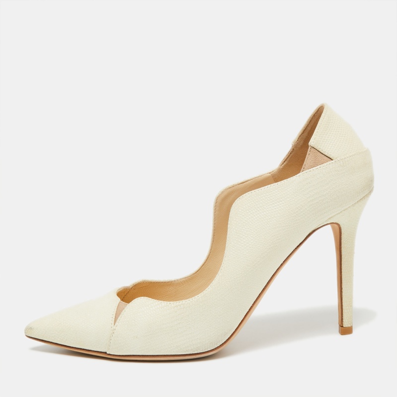 luxury-women-jimmy-choo-used-shoes-p641636-1652848671-002-2 Jimmy Choo Cream Texture Leather Tamika Pumps Size 35.5