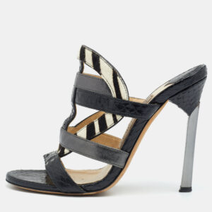 Jimmy Choo Multicolor Python/Calfhair and Leather Sandals Size 35.5