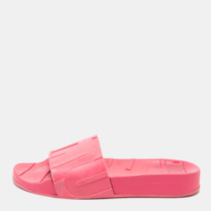 Jimmy Choo Pink Rubber Flat Slides Size 38