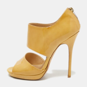 Jimmy Choo Beige Patent Leather &lsquo;Private&rsquo; Sandals Size 37