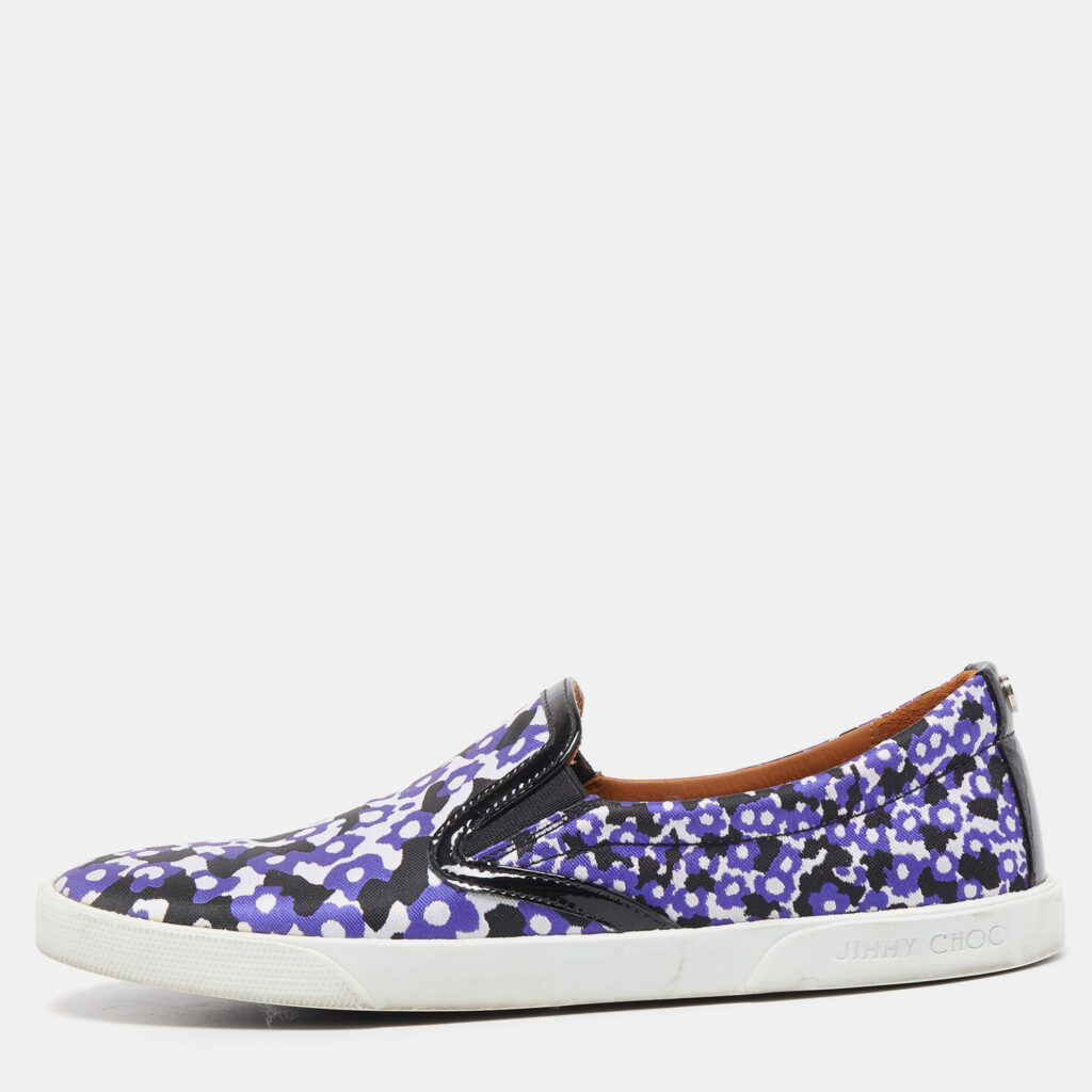 luxury-women-jimmy-choo-used-shoes-p791070-010 Jimmy Choo Multicolor Demi and Patent Slip On Sneakers Size 37.5