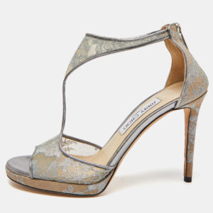 Prada Green Satin Strappy Open Toe Platform Slingback Sandals Size 40