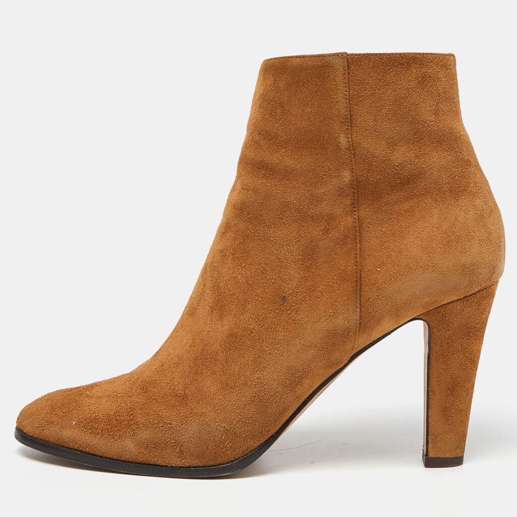 luxury-women-jimmy-choo-used-shoes-p908577-011 Jimmy Choo Tan Suede Ankle Length Booties Size 40.5