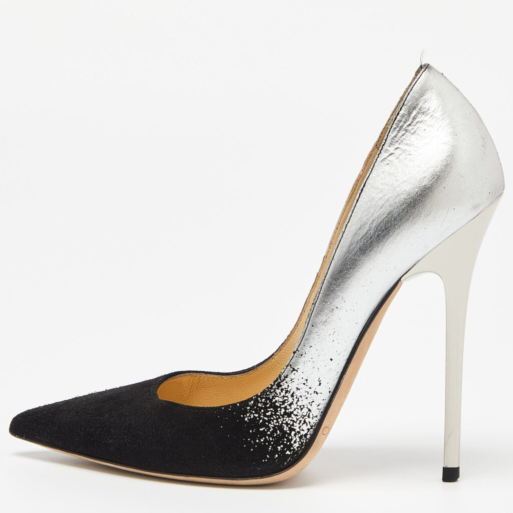 luxury-women-jimmy-choo-used-shoes-p996045-009 Jimmy Choo Black Suede Pointed Toe Pumps Size 35
