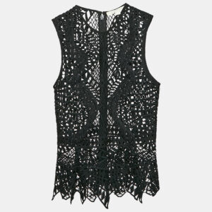 Jonathan Simkhai Black Lace Trimmed Sleeveless Top S