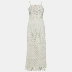 Jonathan Simkhai White Lace Cage Crochet Elise Dress XS