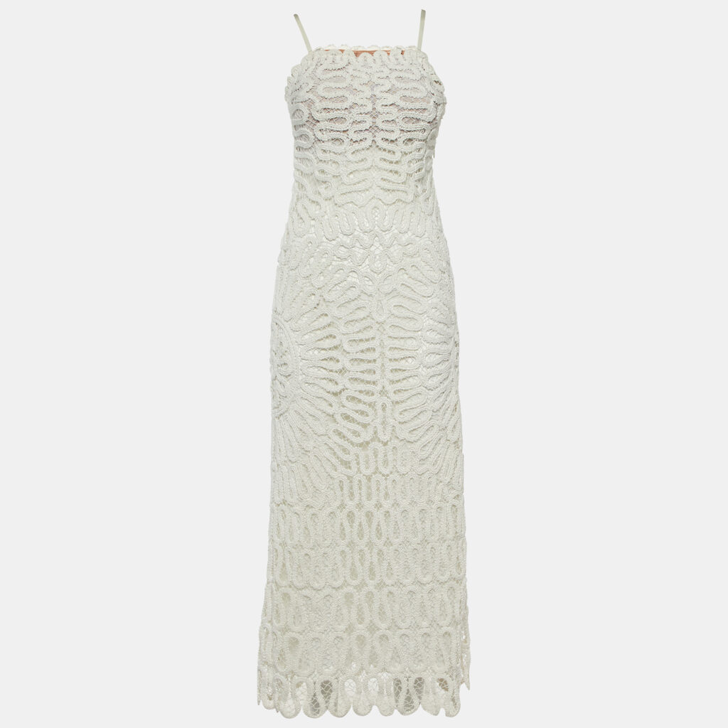 luxury-women-jonathan-simkhai-used-clothes-p1142383-001 Jonathan Simkhai White Lace Cage Crochet Elise Dress XS