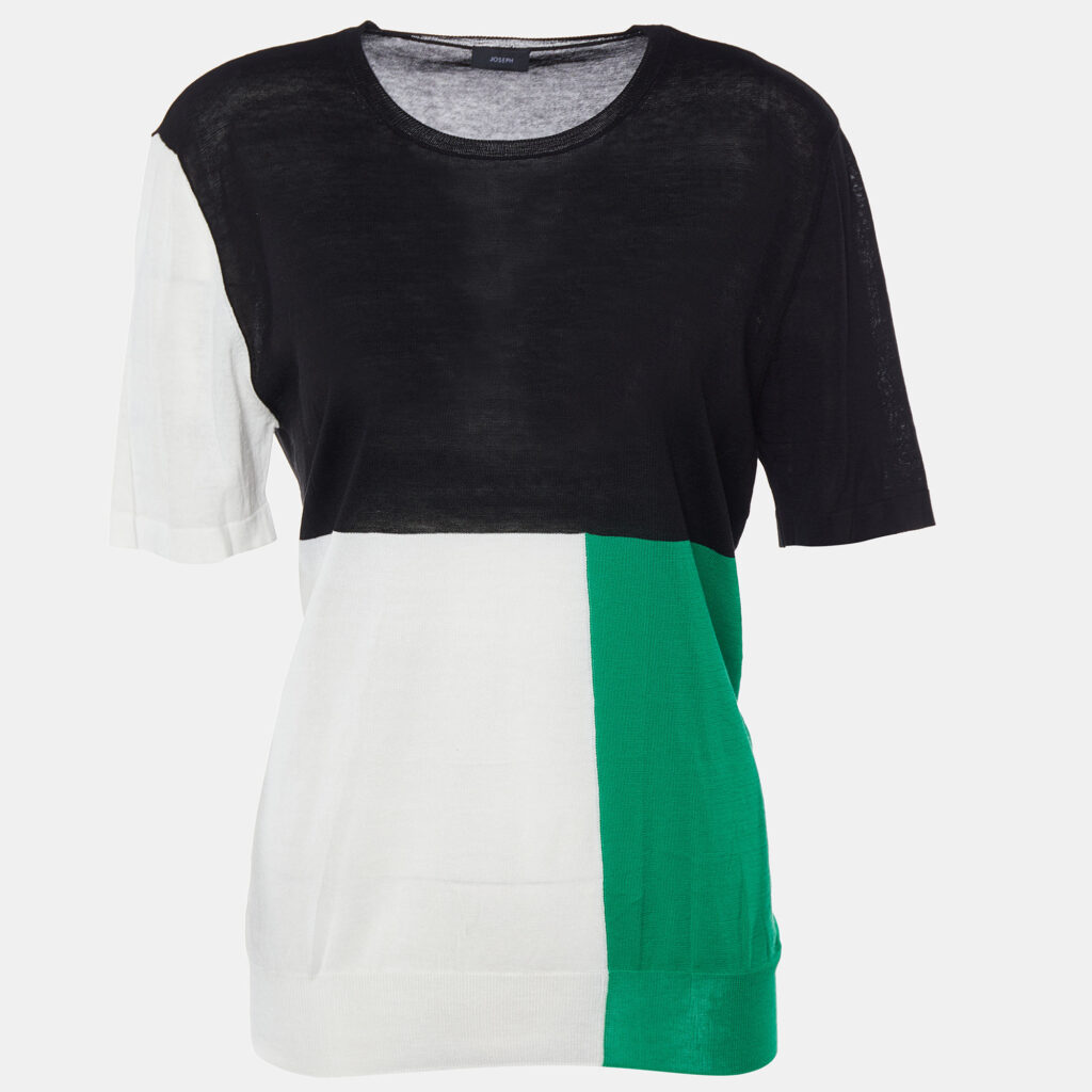 luxury-women-joseph-new-clothes-p778032-001 Joseph Color Block Cotton Knit Lightweight Sweater XL