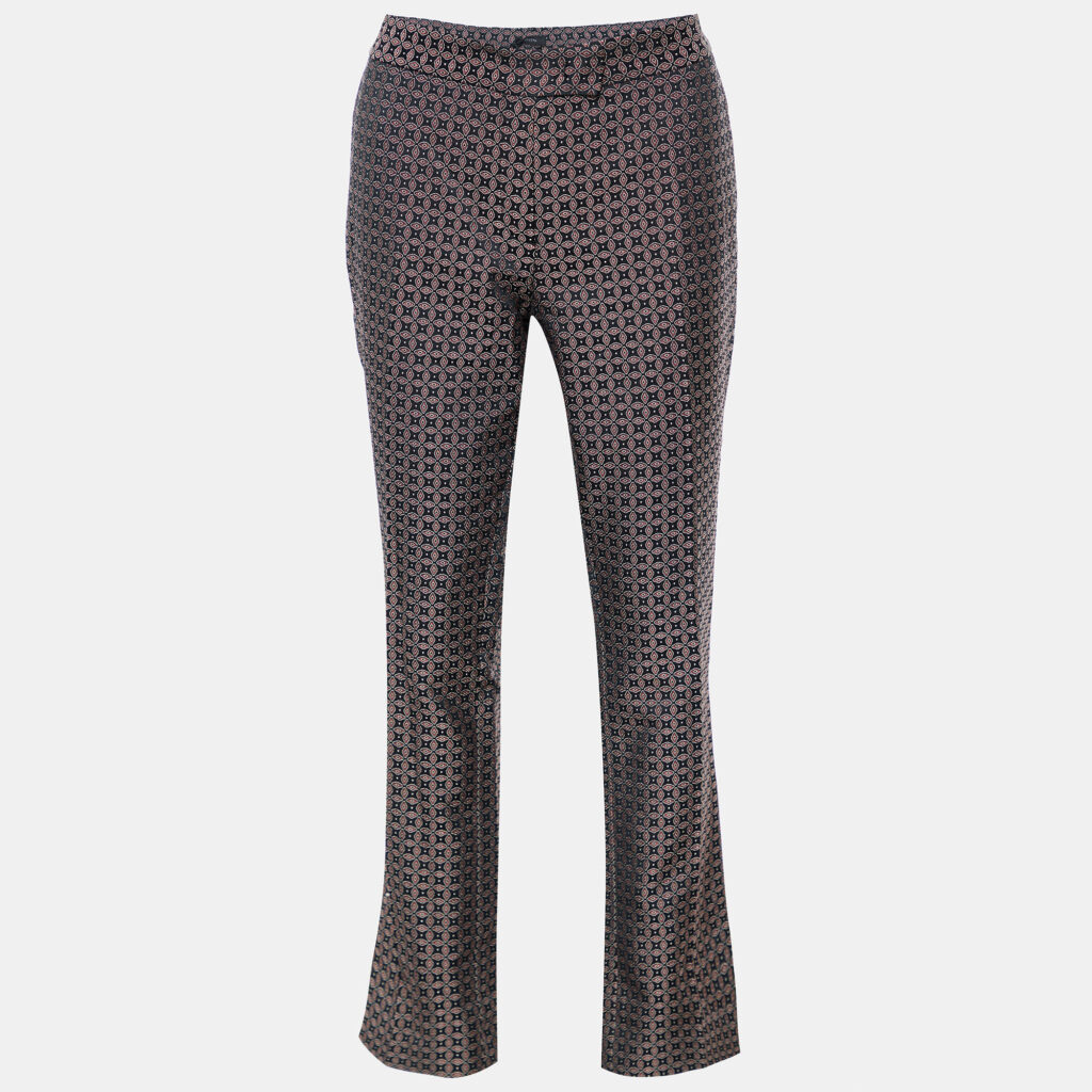 luxury-women-joseph-new-clothes-p780876-003 Joseph Black & Burgundy Cravatte Jacquard Duke Trousers M