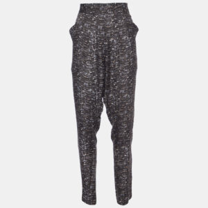Joseph Grey Water Reptile Print Silk Trousers M