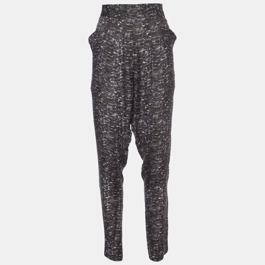 luxury-women-joseph-new-clothes-p999403-006 Joseph Grey Water Reptile Print Silk Trousers M