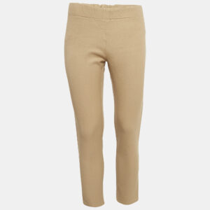 Joseph Brown Stretch Gabardine Tight Fit Leggings M