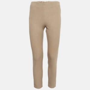 Joseph Brown Stretch Gabardine Tight Fit Leggings M
