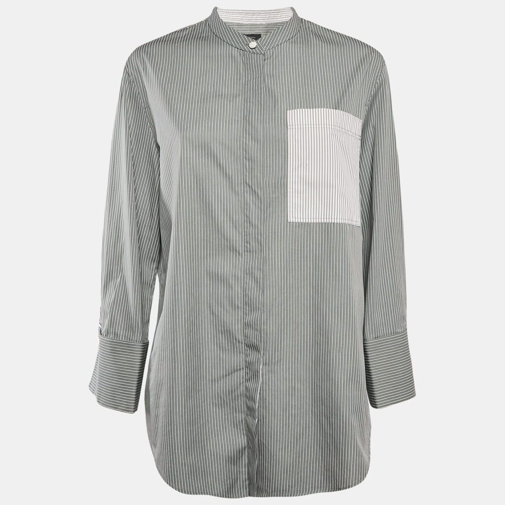 luxury-women-joseph-used-clothes-p1112605-005 Joseph Grey Pinstripe Cotton Shirt L
