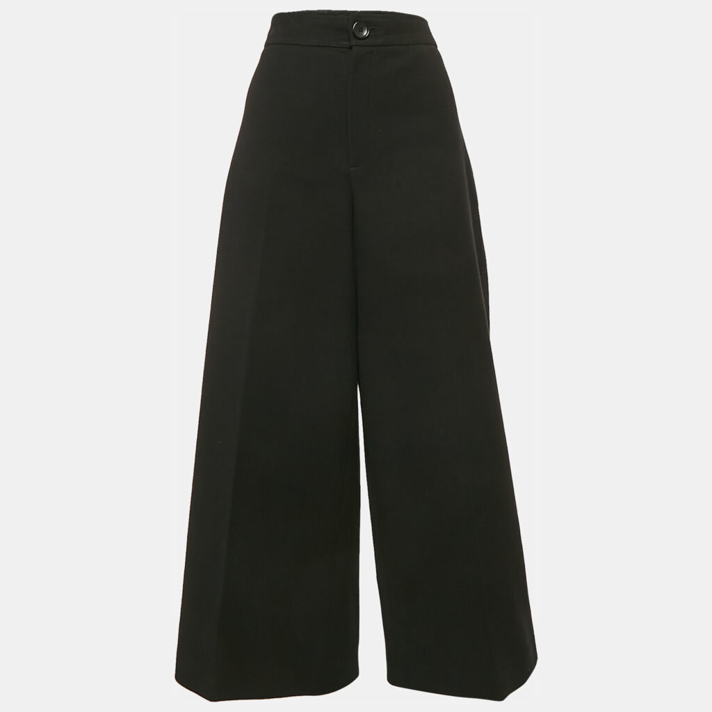 luxury-women-joseph-used-clothes-p1121435-005 Joseph Black Wool Blend Gabardine Wide Leg Trousers L