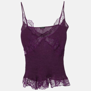 Joseph Purple Wool Blend Knit Camisole ONE SIZE