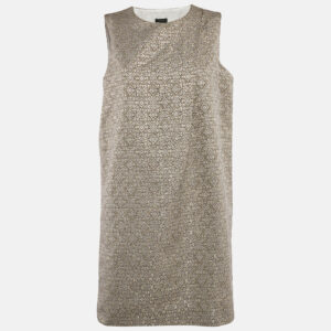 Joseph Gold Jacquard Lam&eacute; Sleeveless Sally Mini Dress M