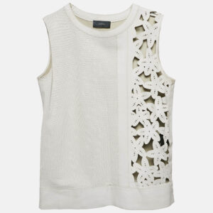 Joseph White Leather Cut-Out Detail Top S