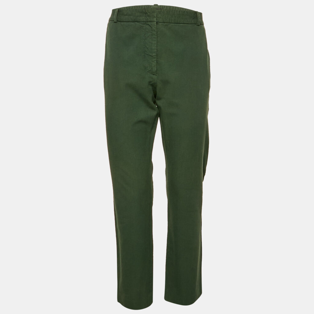 luxury-women-joseph-used-clothes-p1158516-005 Joseph Dark Green Gabardine Zoom Straight Leg Trousers L