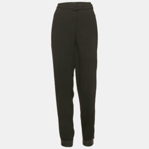 Joseph Black Crepe Belted Trousers M