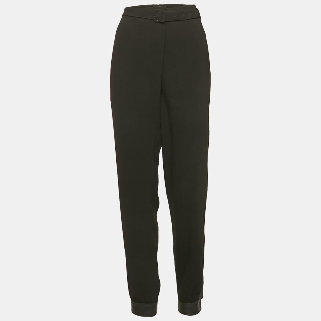 luxury-women-joseph-used-clothes-p1160211-001 Joseph Black Crepe Belted Trousers M