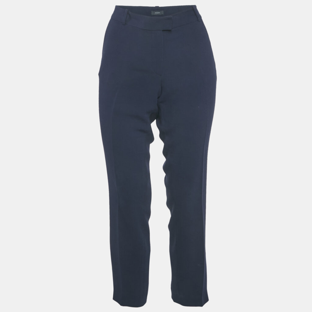 luxury-women-joseph-used-clothes-p1165819-007 Joseph Navy Blue Stretch Crepe Ben Trousers M