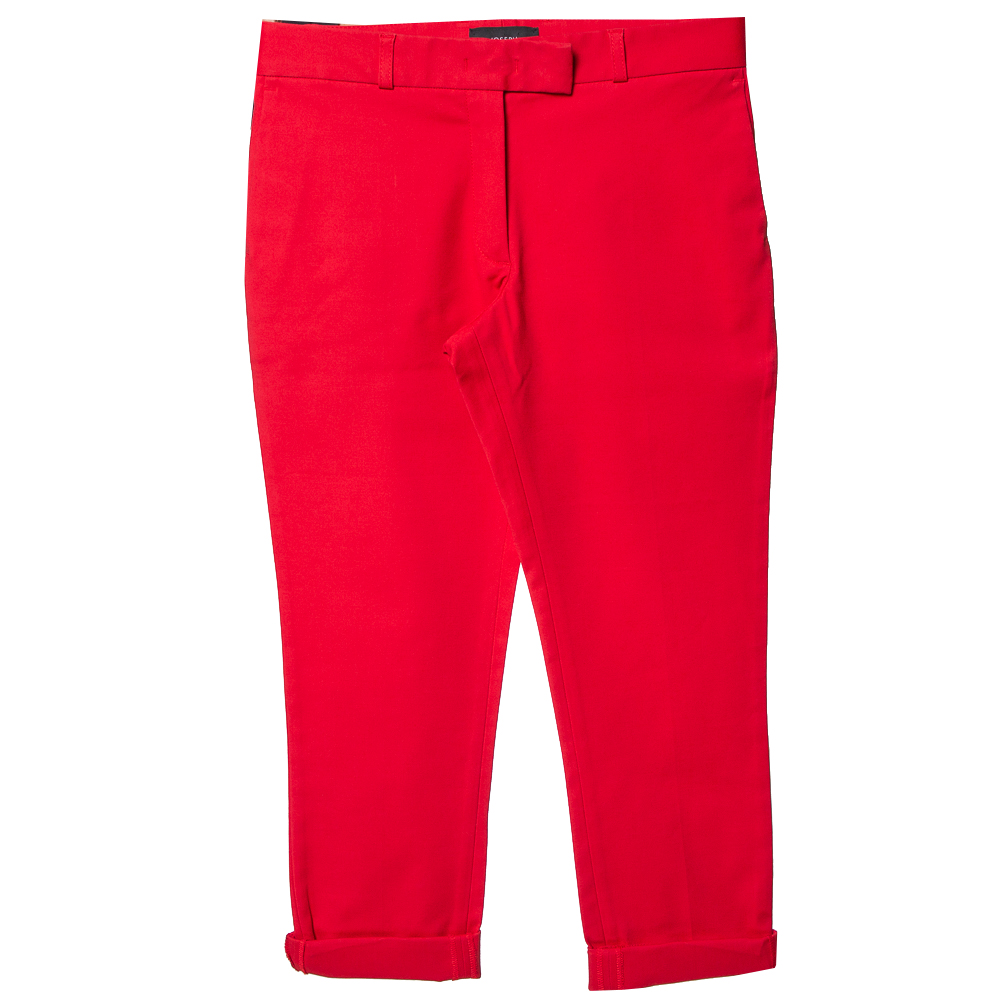 luxury-women-joseph-used-clothes-p374922-002 Joseph Red Cotton Slim Fit Cropped Trousers S