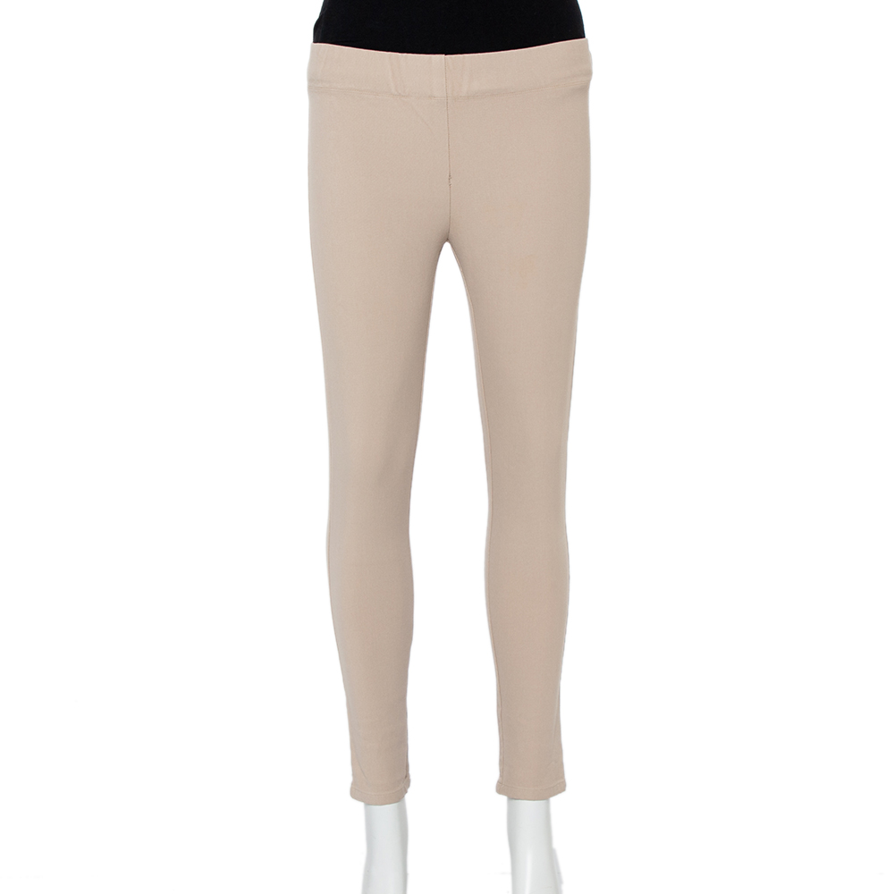 Joseph Beige Stretch Gabardine Leggings S