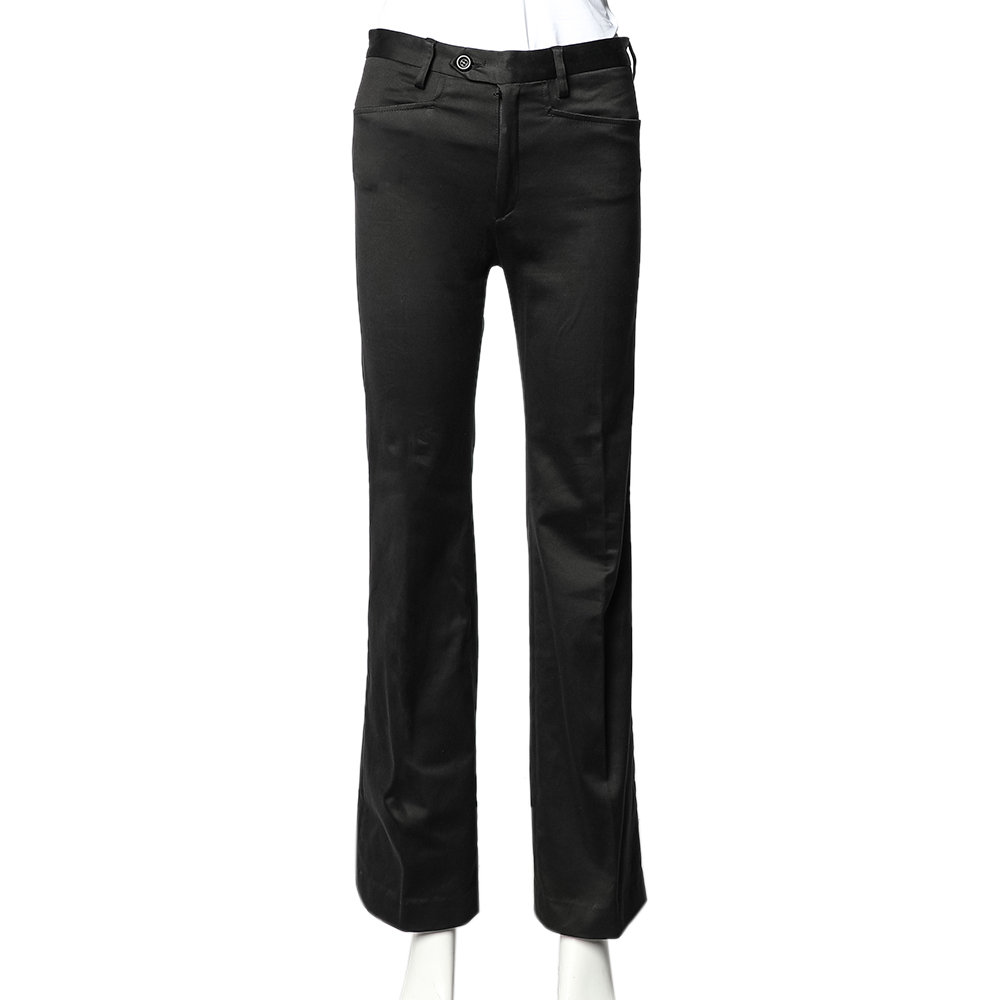 Joseph Vintage Black Cotton Flared Leg Pants S