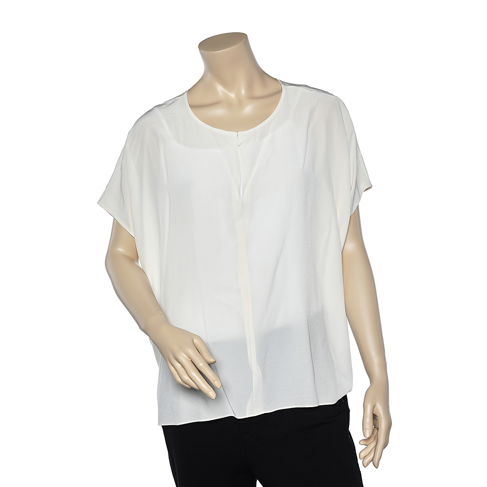 luxury-women-joseph-used-clothes-p573385-001-2 Joseph White Silk Oversized Top M