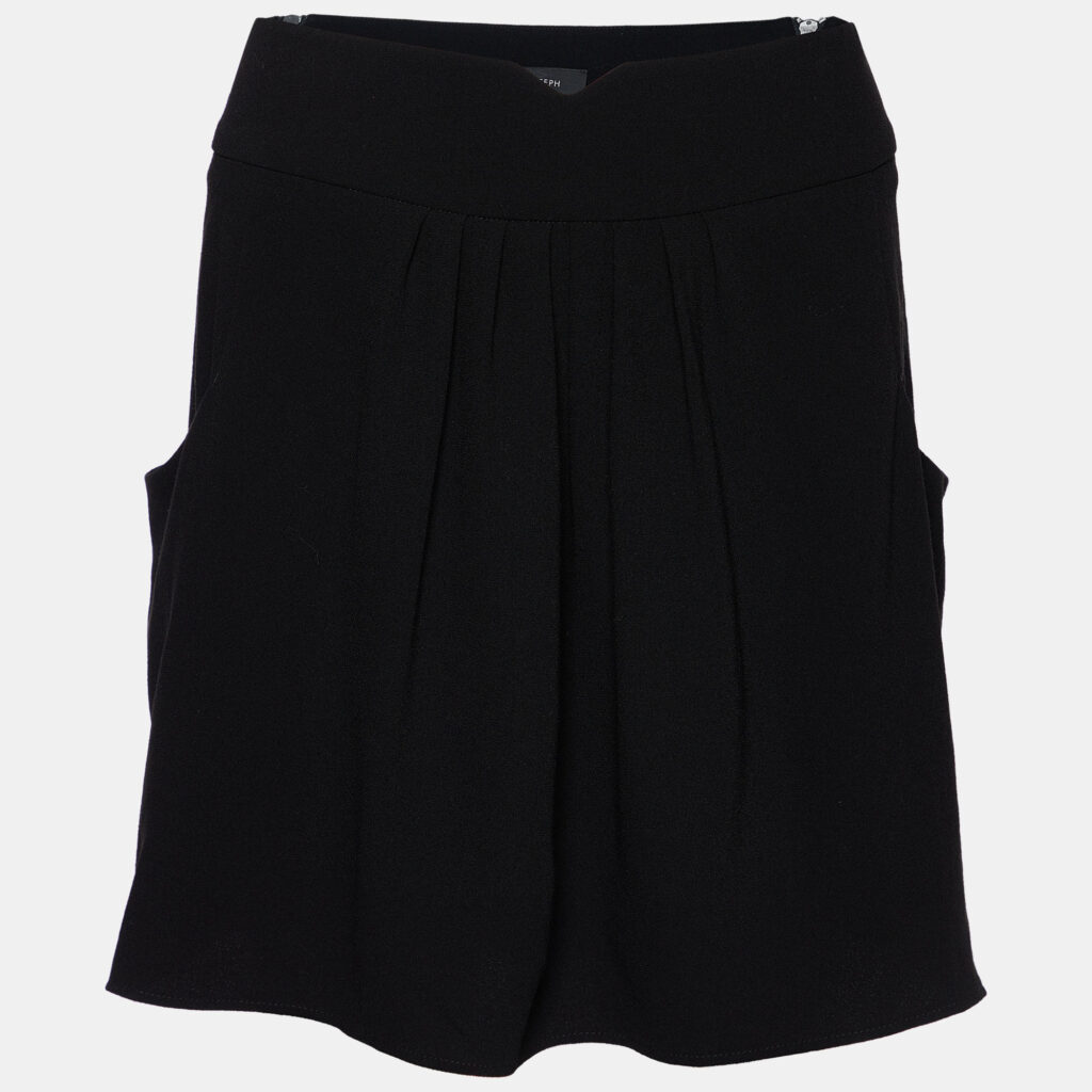 luxury-women-joseph-used-clothes-p762213-006 Joseph Black Crepe Pleated Aceline Mini Skirt M