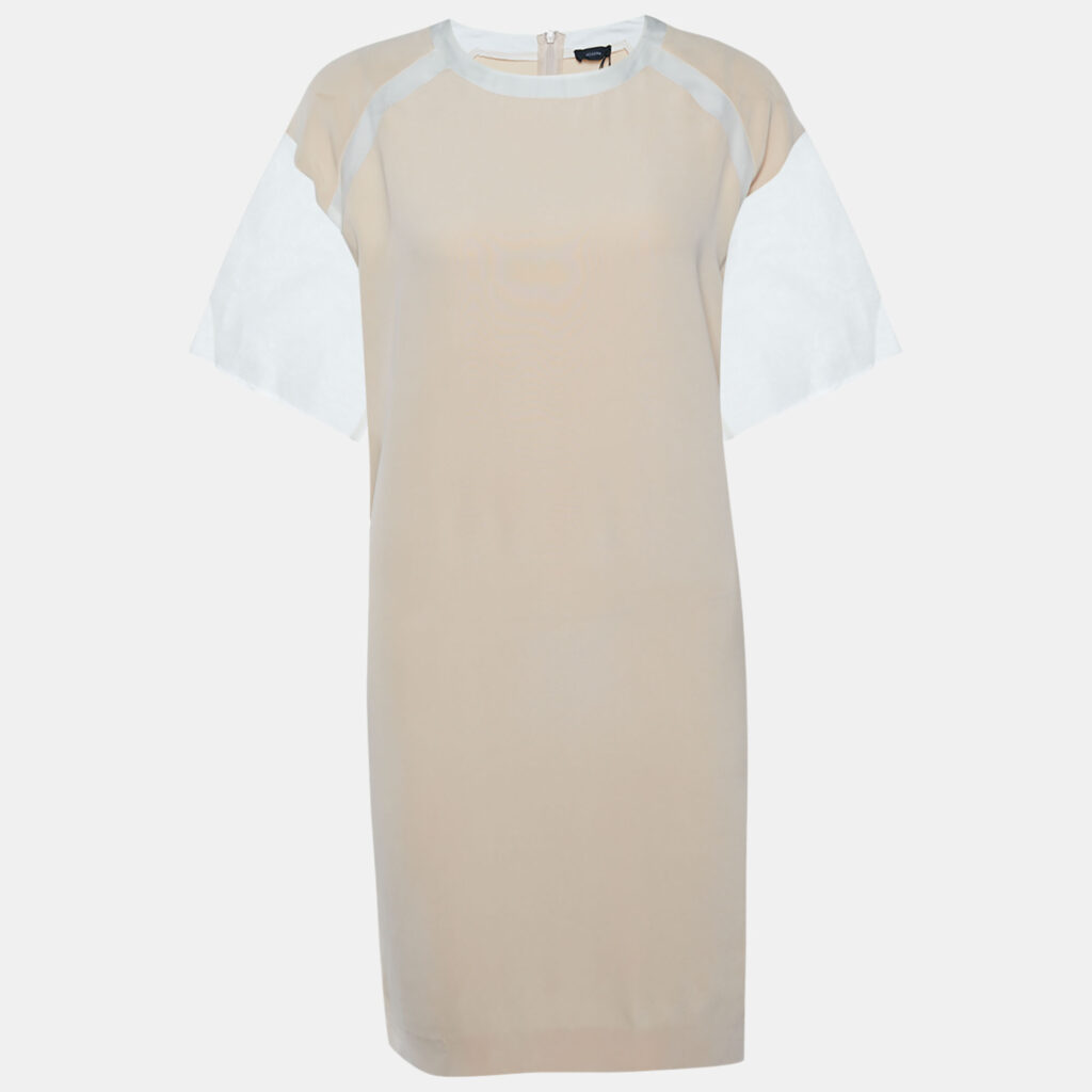 luxury-women-joseph-used-clothes-p778441-001 Joseph Light Pink Silk & Organza Detail Shift Dress S