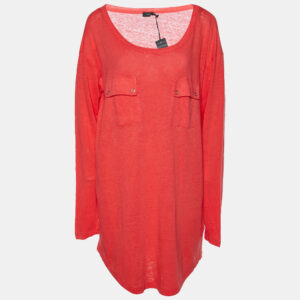 Joseph Pink Linen Knit Pocket Detail Tunic M