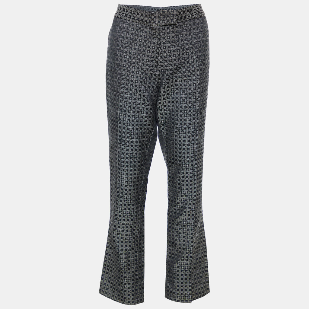 luxury-women-joseph-used-clothes-p780909-001 Joseph Black & Green Cravatte Jacquard Duke Trousers L
