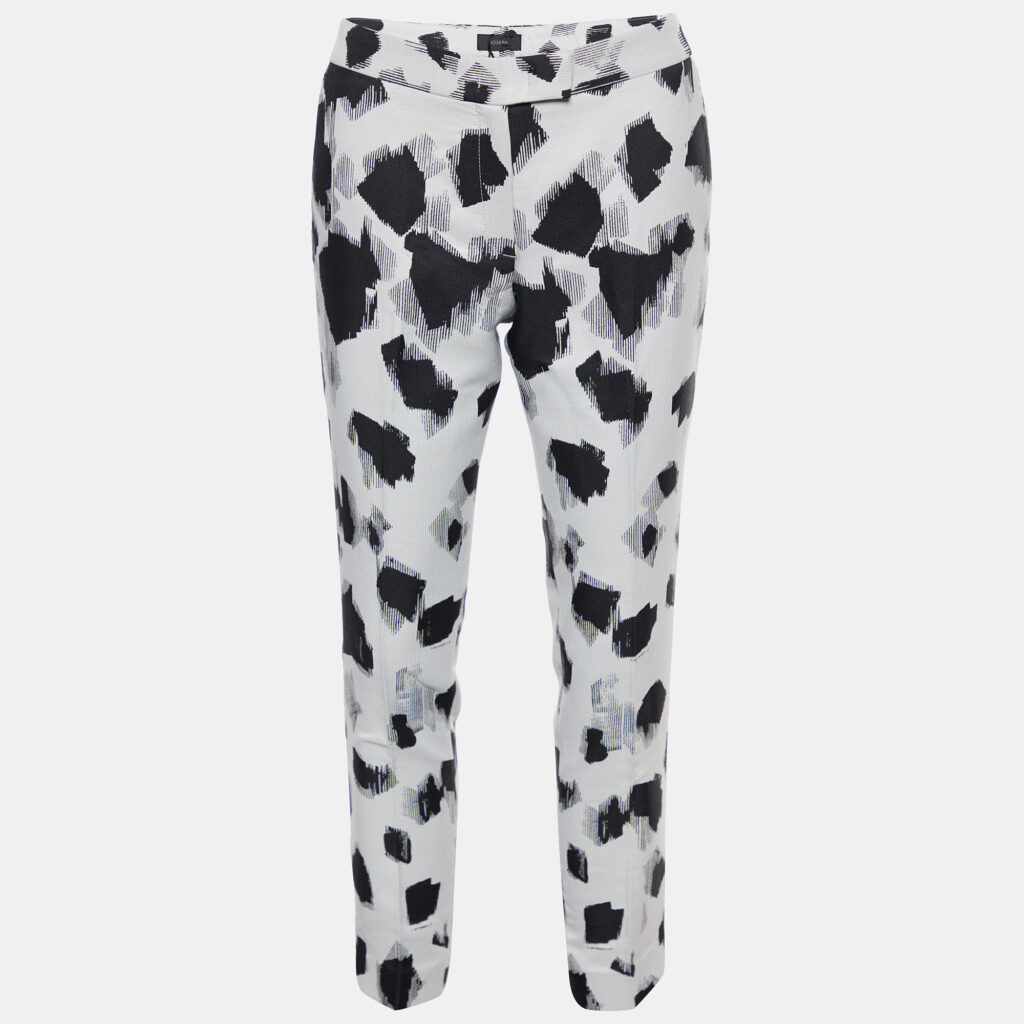 luxury-women-joseph-used-clothes-p785625-001 Joseph Monochrome Abstract Jacquard Tapered leg Pants S