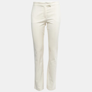 Joseph Cream Stretch Cotton Slim Fit Trousers S