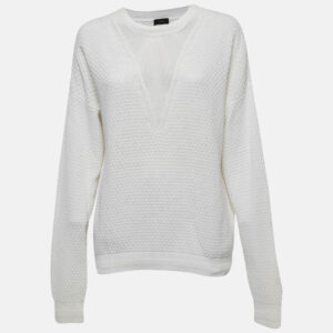 Joseph Off White Cotton Blend Knit Sweater XL