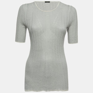 Joseph Light Blue Striped Cotton Knit Top XS