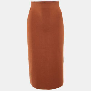 Joseph Brown Stretch Silk Knit Pencil Skirt M